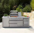 Kamado Grill BBQ Outdoor Kitchen Durable Eco-Friendly Aluminum Cabinets Kitchen Island Backyard Patio Furniture Accessories