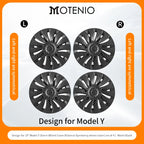 4PCS Design for TESLA Model Y 2020-2024 Vehicle Full Coverage Blade Wheel Cover Cap 19 Inches Hubcaps  Automobile Accessories