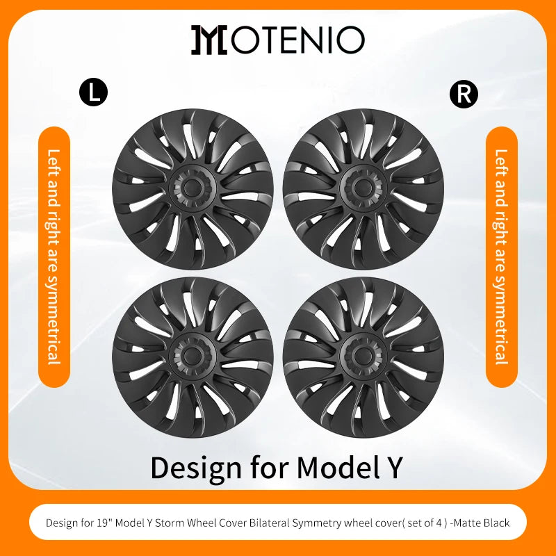 4PCS Design for TESLA Model Y 2020-2024 Vehicle Full Coverage Blade Wheel Cover Cap 19 Inches Hubcaps  Automobile Accessories