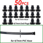 4/7mm Hose Dripper Water Tee Connector Plastic Barbed 1/4" Pipe Tubing Watering Coupling Joint Garden Micro Drip Irrigation Tool
