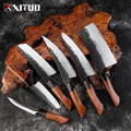 XITUO Kitchen Knife 1-6pcs Set Super Sharp Chef Knife Cooking knives Hand Forged Triple-layer Composite Steel 9CR18 Core
