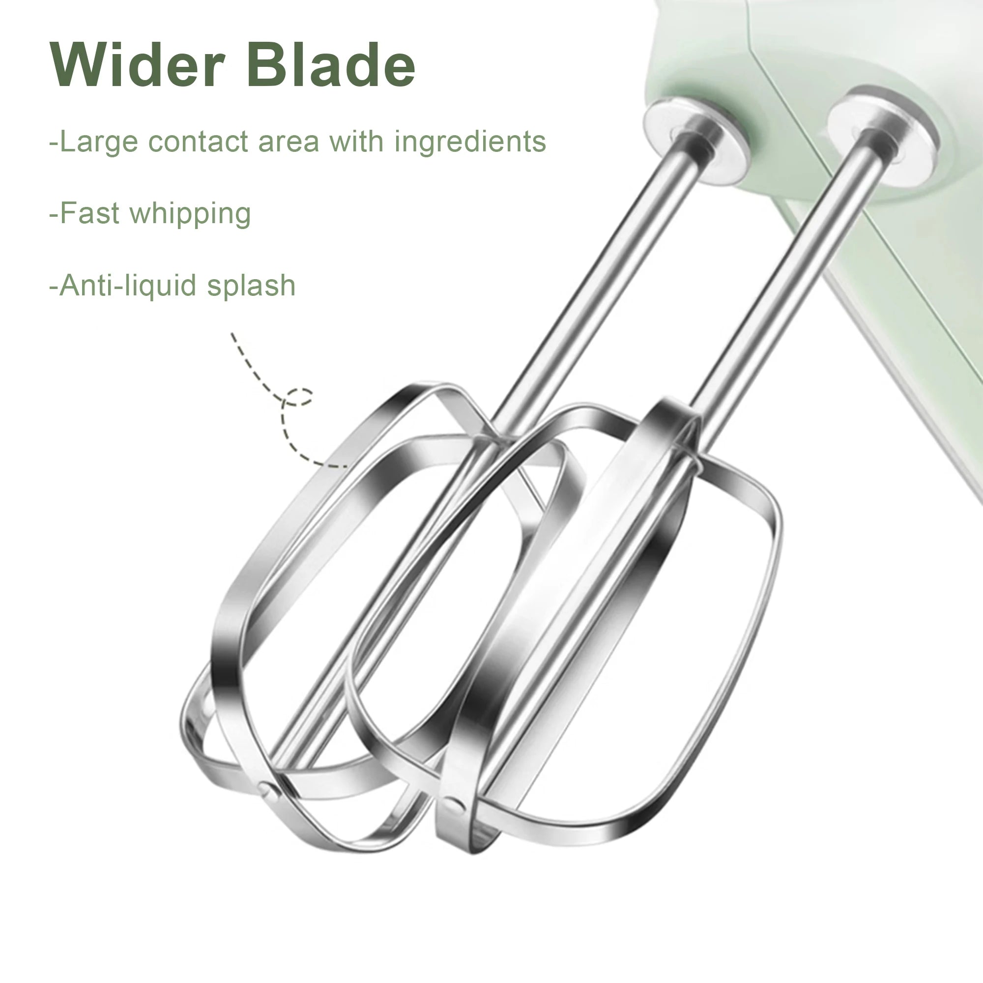 "Sonifer Hand Mixer SF-7034 .Light green appearance, fresh color .New food grade high strength ABS materiel .5 gears sliding adj