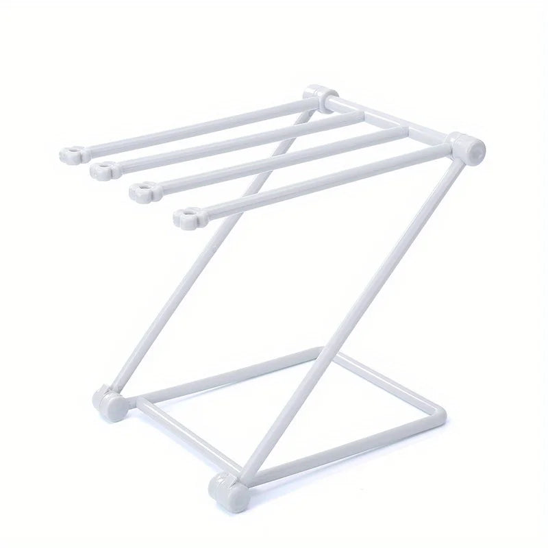 Foldable Kitchen Towel Rack Plastic Storage Rag Rack Vertical Desktop Dish Cloth Drain Shelf Multi-Function Kitchen Supplies