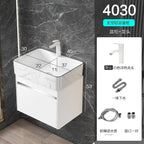 Minimalist Mini Bathroom Cabinet with Side Storage Ceramic Integrated Basin Bathroom Vanity Cabinet with Sink Bathroom Furniture
