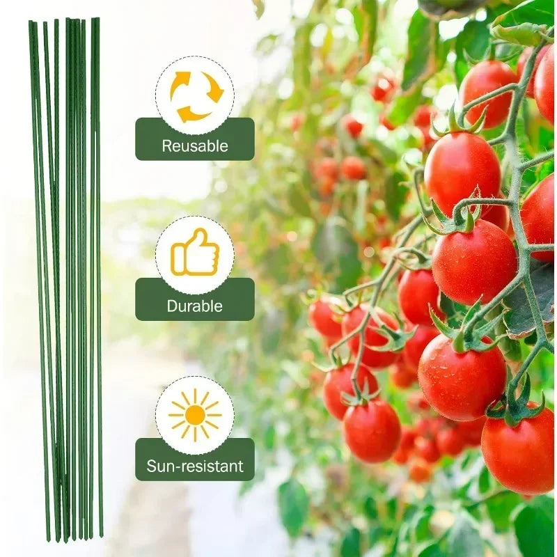 10-100pcs Plant Support Sticks Plants Green Plant Floral Vegetable Potted Tomato Supports Holder DIY Bouquets Decor Garden Tools