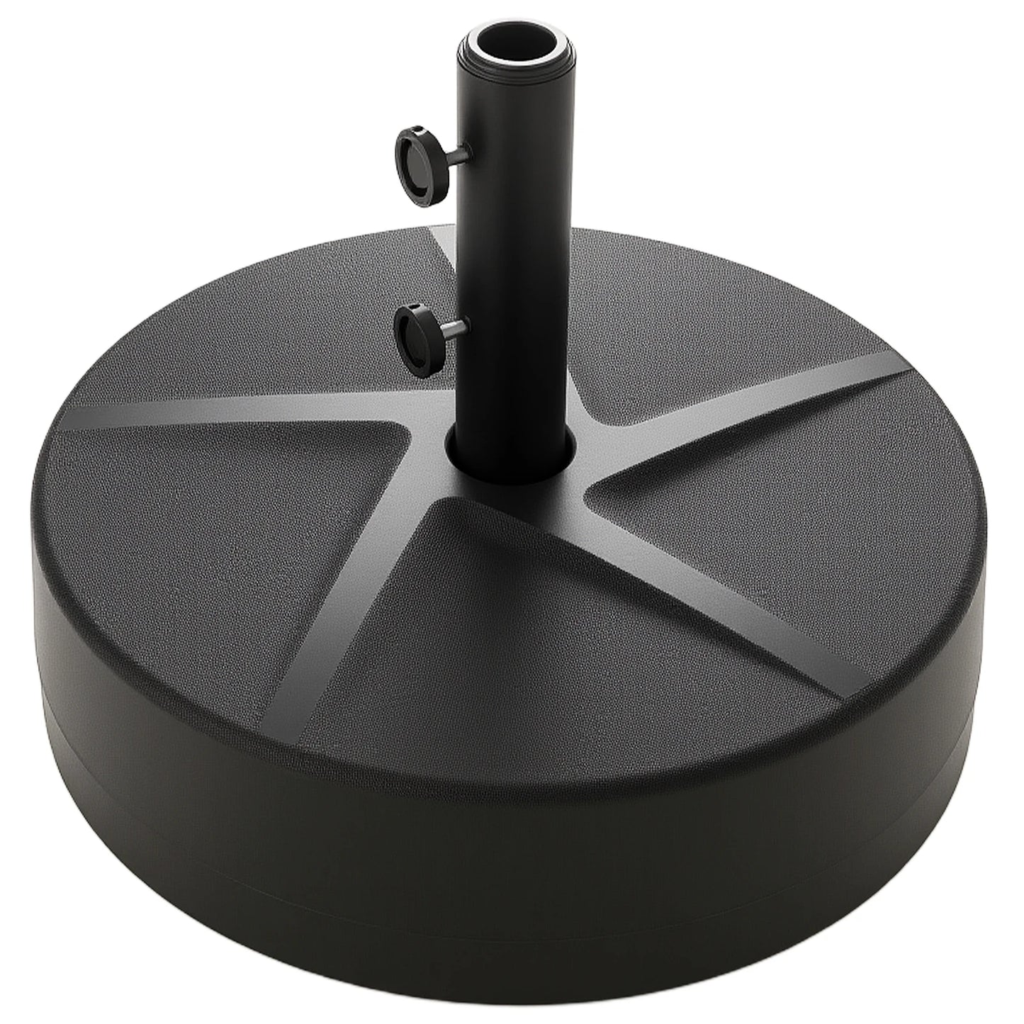 Patio Round Umbrella Base w/2 Adjustable Knobs & 3 Adapters Outdoor for Poolside