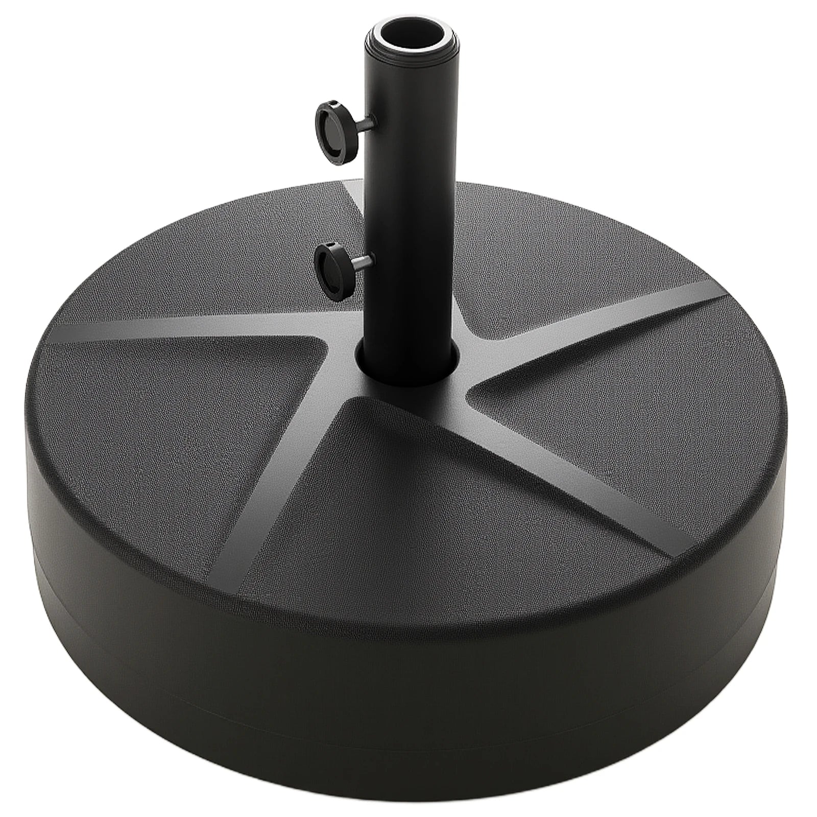 Patio Round Umbrella Base w/2 Adjustable Knobs & 3 Adapters Outdoor for Poolside