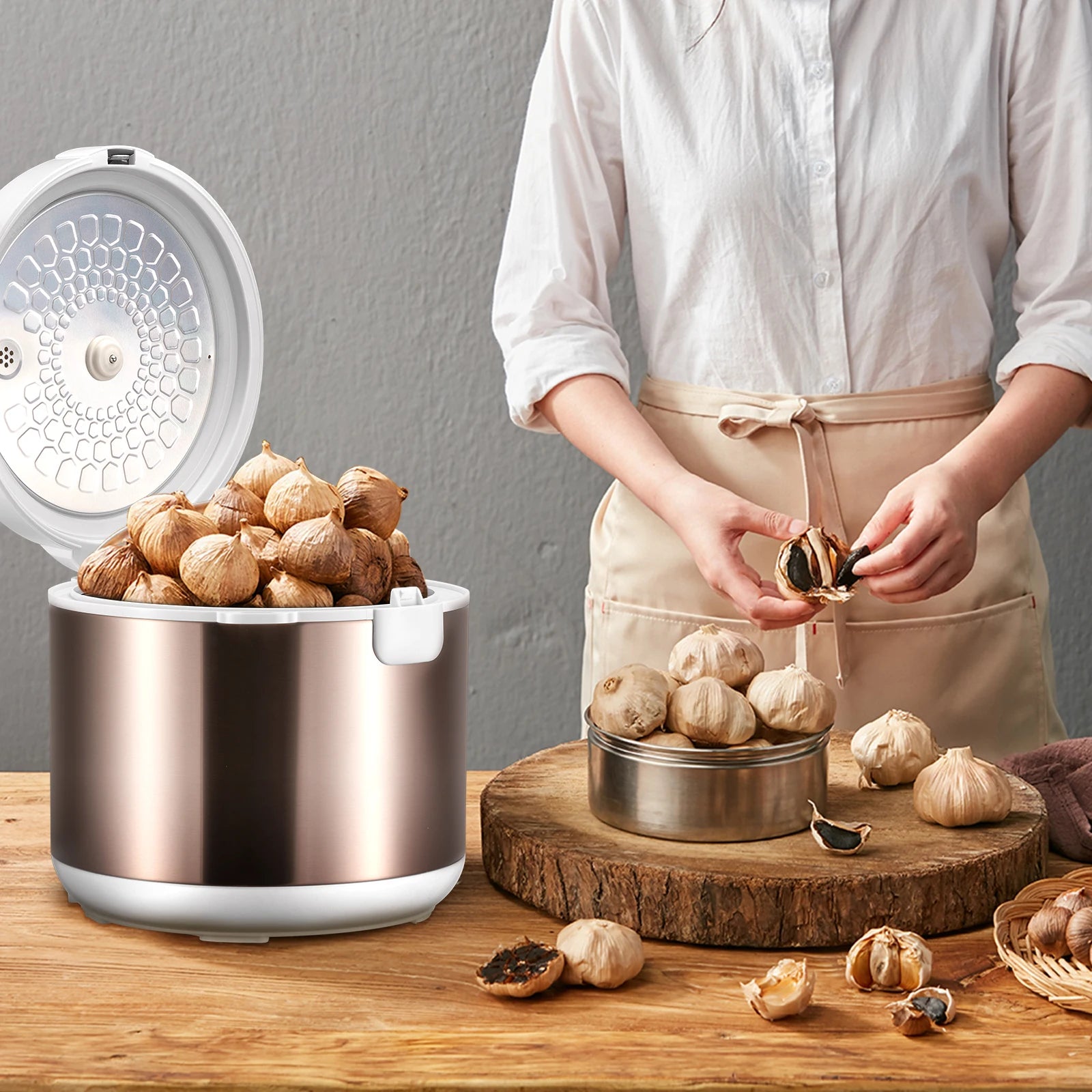 5L Black Garlic Fermenter Electric Garlics Smart Fermentation Machine Automatic Zymolysis Zymosis Pot Natto Yogurt Maker EU US