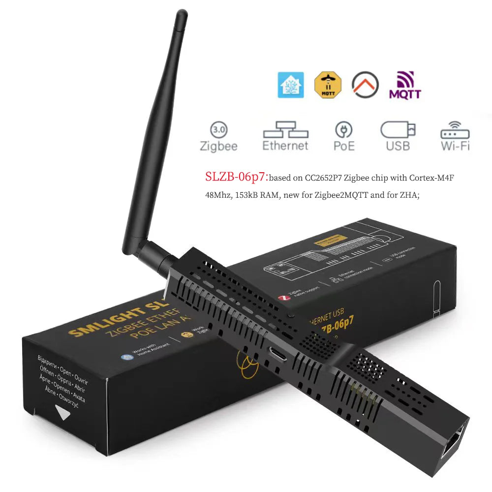 SLZB-06/M/P7/P10/MR1 Zigbee3.0 Gateway Coordinator with PoE Ethernet/USB/WiFi Bridge Compatible Zigbee2MQTT Home Assistant ZHA