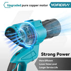 YOFIDRA 2In1 3000W Brushless Electric Turbo Fan Blowers Air Blower Leaf Snow Dust Cleaning Power Tool For Makita 18V Battery Pin