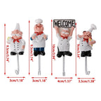 New Concise Design Kitchen Creative Chef Cartoon Storage Rack Hooks Wall Hanger Kitchen Hooks For Utensils Home Supplies
