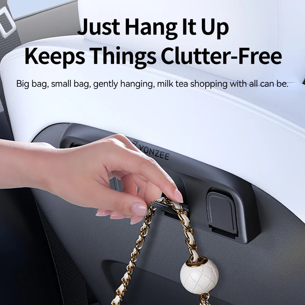 YZ for Tesla Model Y 3 Highland Juniper 2021-25 Folding hidden hooks for back seat ABS material Automotive Interior Accessories