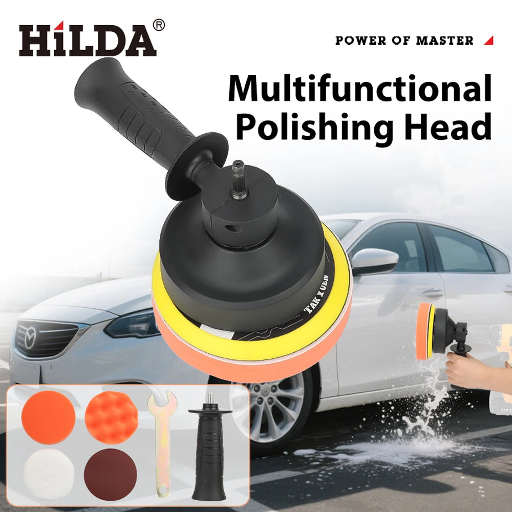 HILDA Electric Polishing Machine Set 7 Pcs Car Polisher for Car Maintenance Furniture Cleaning Detail Polishing and Waxing