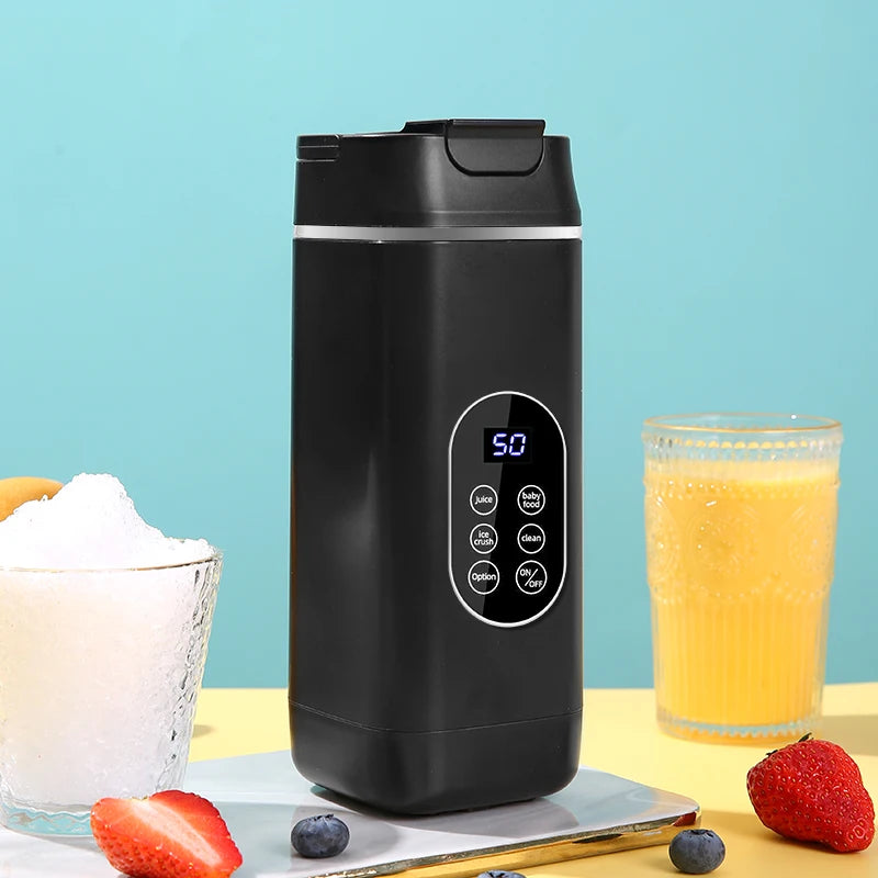 420ML Portable Juicer Blender 12 Blades Mini Juice Mixer Fruit Extractor Juice Maker Auto-Clean, Ice Crush & Ice storage cup