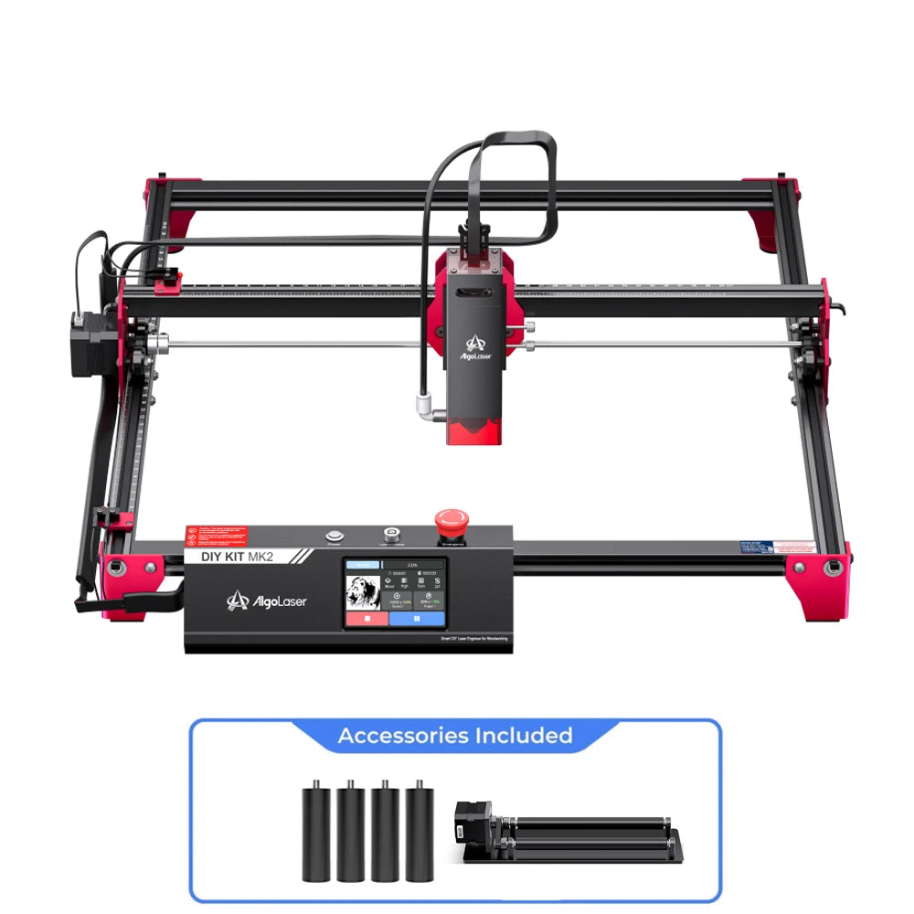 AlgoLaser Laser Engraver DIY KIT MK2 10000mW, Laser Cutter with 3.5" Touch Screen and AlgoOS High Precision Laser Engraving Tool