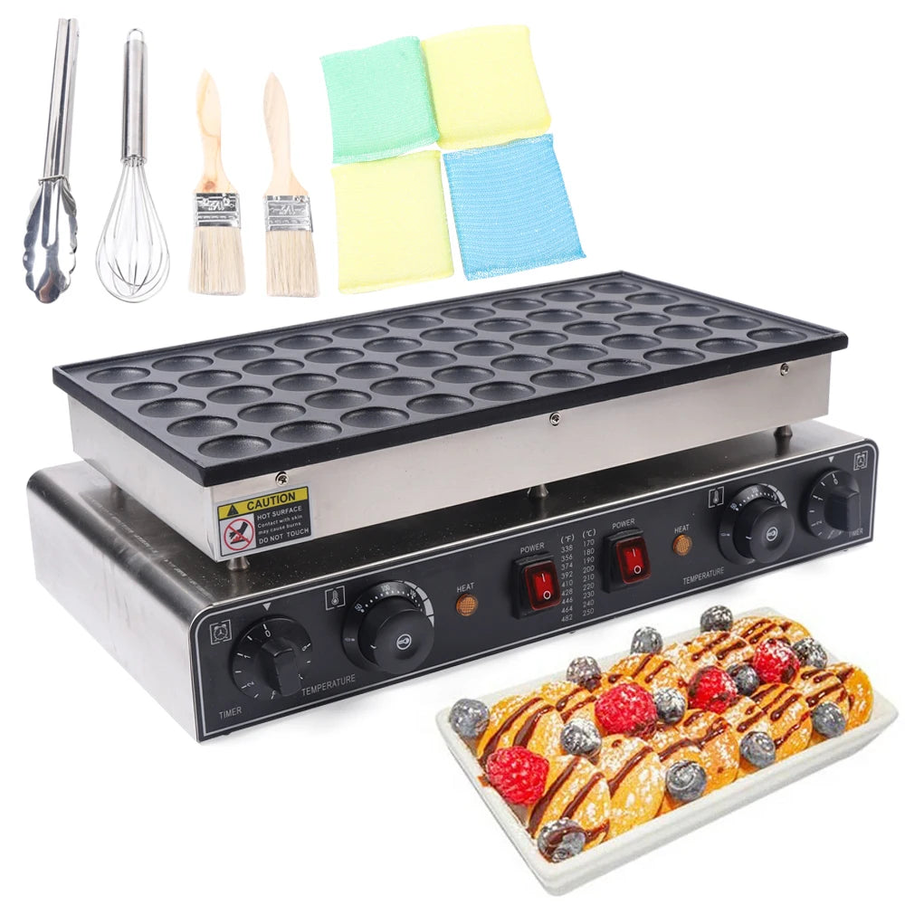 Nonstick Electric 50pcs Mini Dutch Pancake Baker Maker Iron Machine