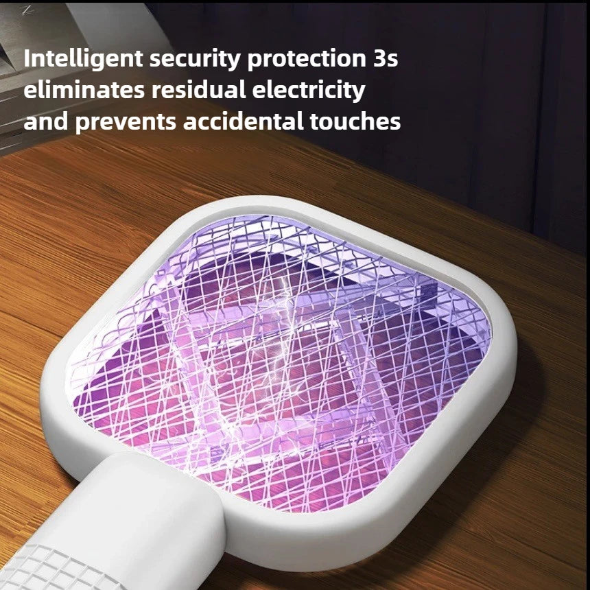 Electric Mosquito Swatter UV Light Bug Zapper Rechargeable Fly Killer Insect Racket Portable Outdoor Pest Control for Camping