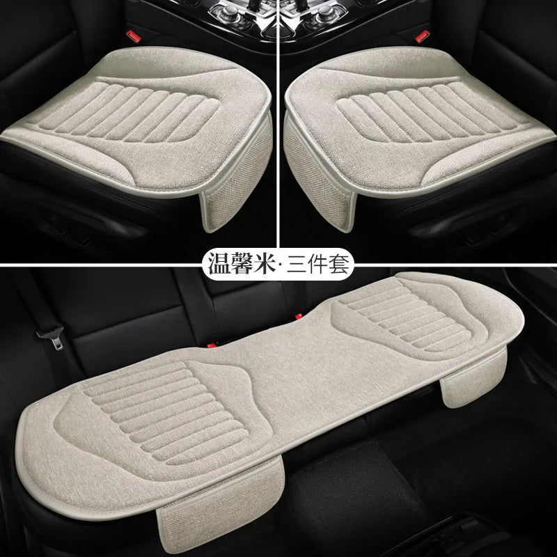 All-Season Linen Car Seat Covers Universal Fit for Sedans SUVs Trucks - Breathable Durable Comfortable Interior Accessories