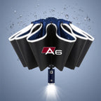 Car Umbrella With LED Flashlight Reflective Stripe Reverse Umbrella for audi sport RS A1 A3 A4 B7 B8 A5 A6 A7 A8 Q3 Q5 Q7 Q8 TT