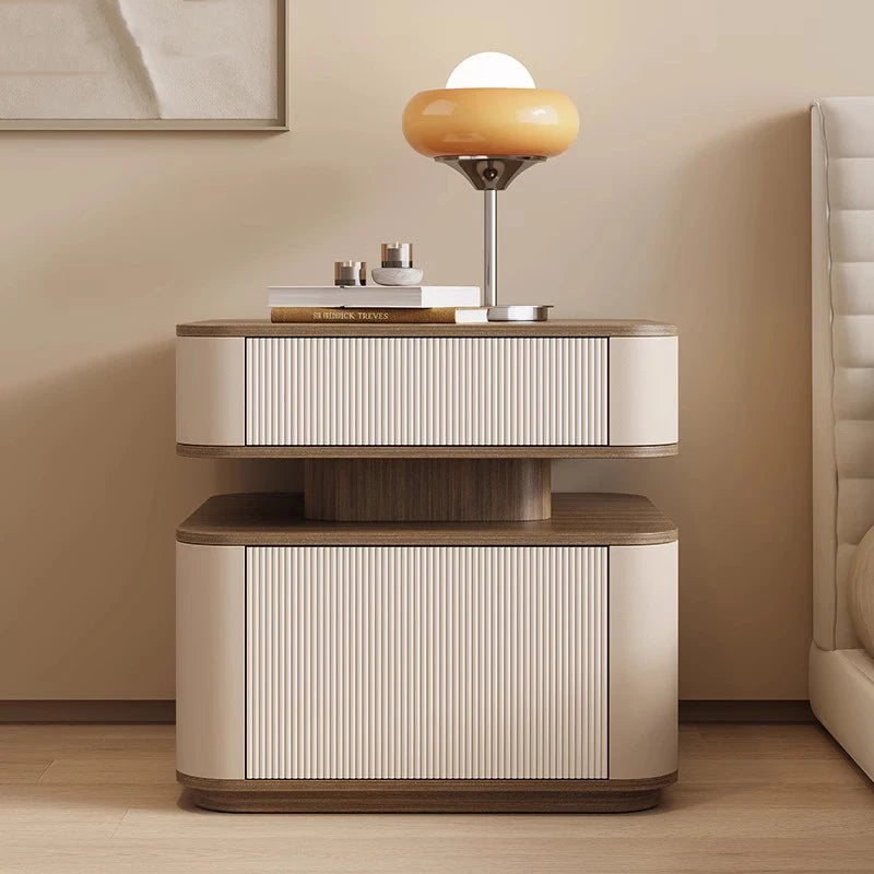 Minimalist Modern Aesthetic Bedside Table With Drawers Design Storage Nightstand Space Saving Mesa De Noche Bedroom Furniture