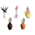 3-14pcs Set Mini Ceramics Vase Fridge Magnets Label Mini Bonsai Magnet Button Potted Simulation Flower Vase Refrigerator Message