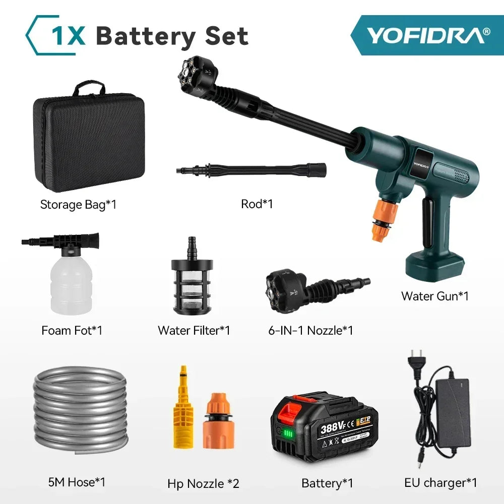 YOFIDRA 200Bar Brushless Electric Pressure Washer - 6-in-1 Spray Gun