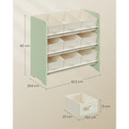 Petit meuble de rangement, avec Boîtes de Rangement en Tissu Non-tissé, pour Chambre d’Enfant, 29,5 x 62,5 x 60 cm, Vert Laurie