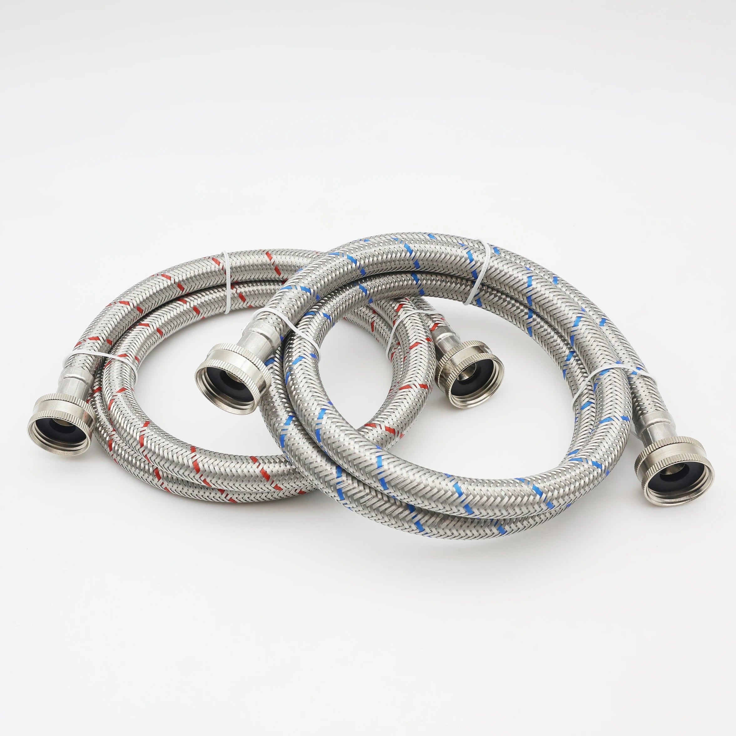 KING SMART 4 FT Washing Machine Hose; Premium Stainless Steel Braided; Burst Proof for Hot and Cold Water Supply Lines; 81020