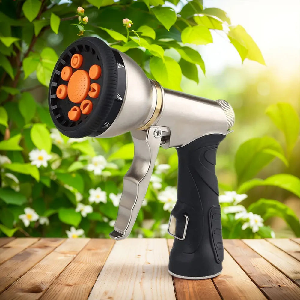 Hose Spray Nozzle 9 Adjustable Modes High Pressure Water Sprayer Slip Resistant Lawn Water Gun for Cleaning Watering Lawn Garden