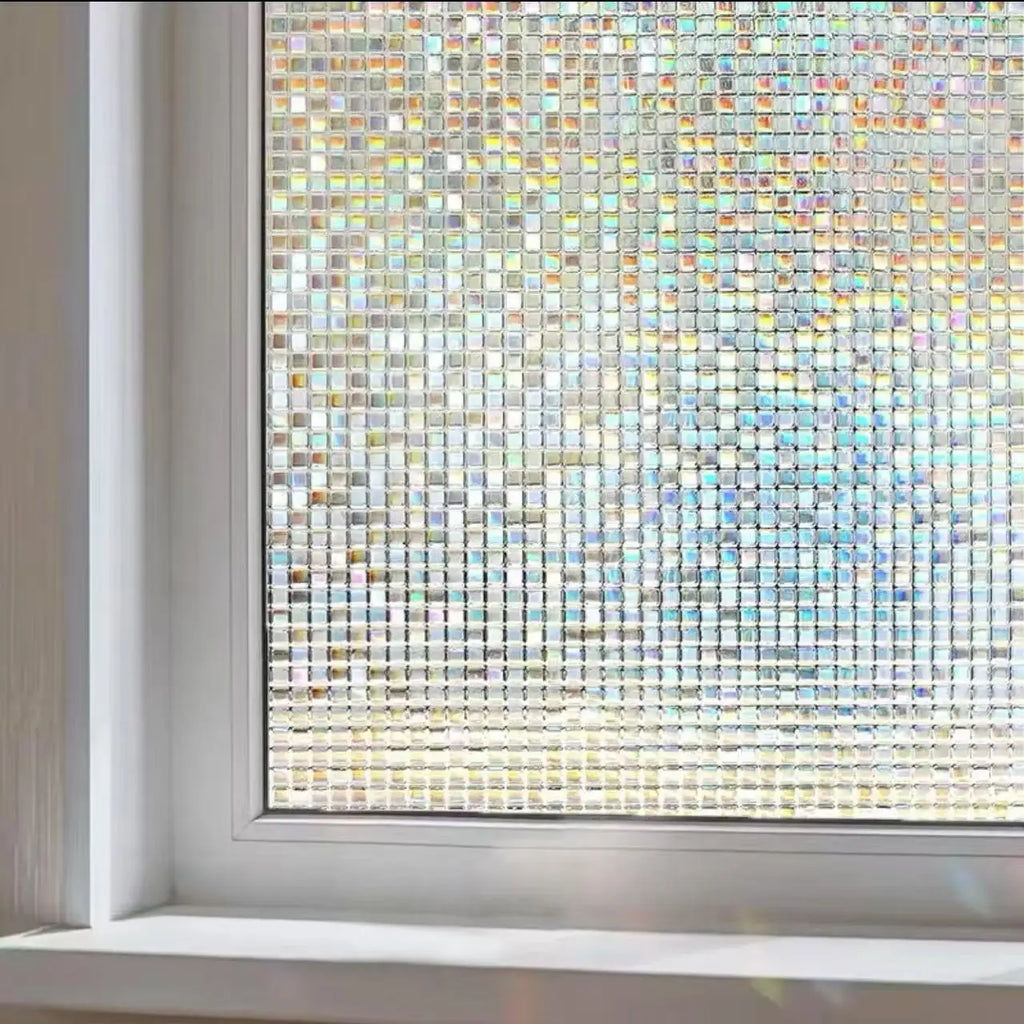 Window Privacy Rainbow Film Static Adhesive Adsorption Plastic 3D Decal Glass Door Insulation Uv Protection