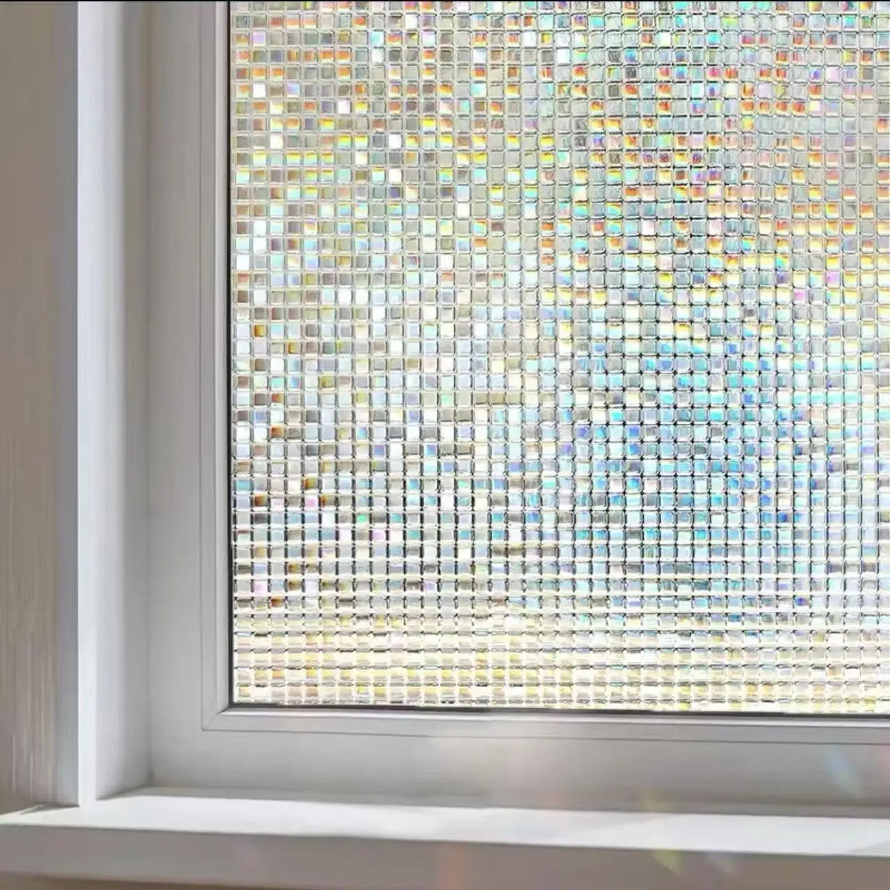 Window Privacy Rainbow Film Static Adhesive Adsorption Plastic 3D Decal Glass Door Insulation Uv Protection