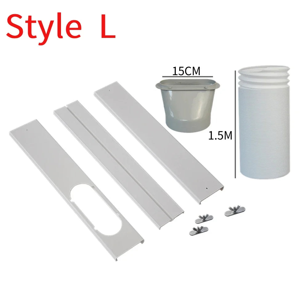 Air Conditioner Exhaust Hose Vent Kit Mobile Air Conditioning Parts Window Kit Slide Plate Tube Connector Wind Shield Adaptor