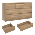 7 Drawer Dresser for Bedroom, 55'' Modern Chest of Drawers for Closet, Wide Drawer Organizer Cabinet for Living Room White/Black
