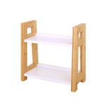 Japanese Minimalist Bamboo Kitchen Spice Rack Multi-Functional Storage Organizer for Tabletop Counter Shelf