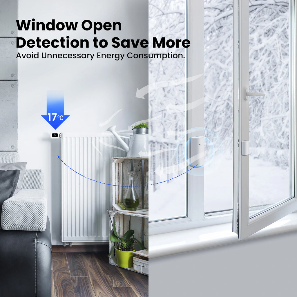 GIRIER Tuya Smart Radiator Thermostat WiFi Thermostatic Radiator Valve Programmable Temperature Controller Supports Geo Fenching