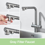 Rozin Water Purifier Kitchen Faucet Black Pull Out Flexible Filter Kitchen Faucets Crane Brass 2 in 1 Hot Cold Water Mixer Tap