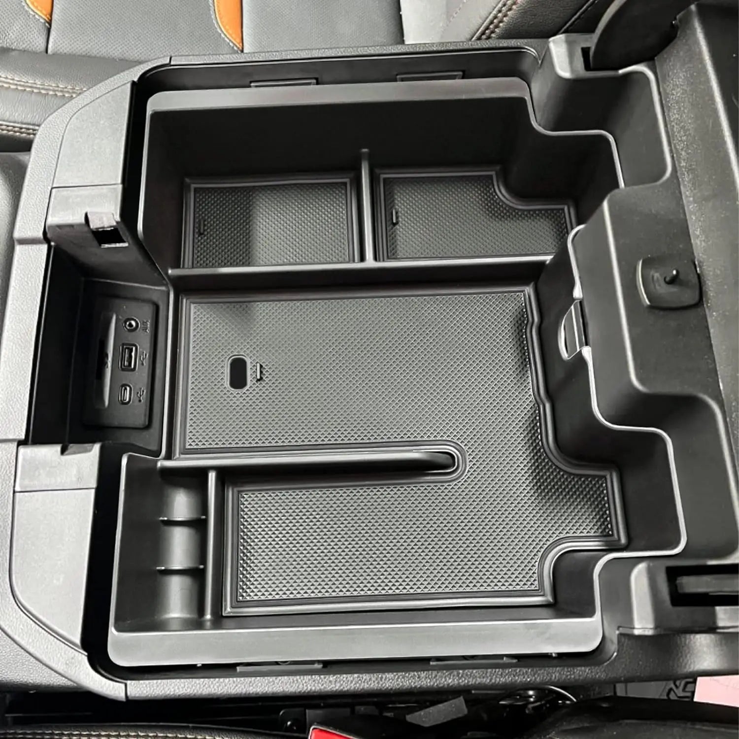 Center Console Organizer Tray Compatible with 19-22 Chevy Silverado GMC Sierra 1500 Accessories -Full Console wBucket Seats ONLY