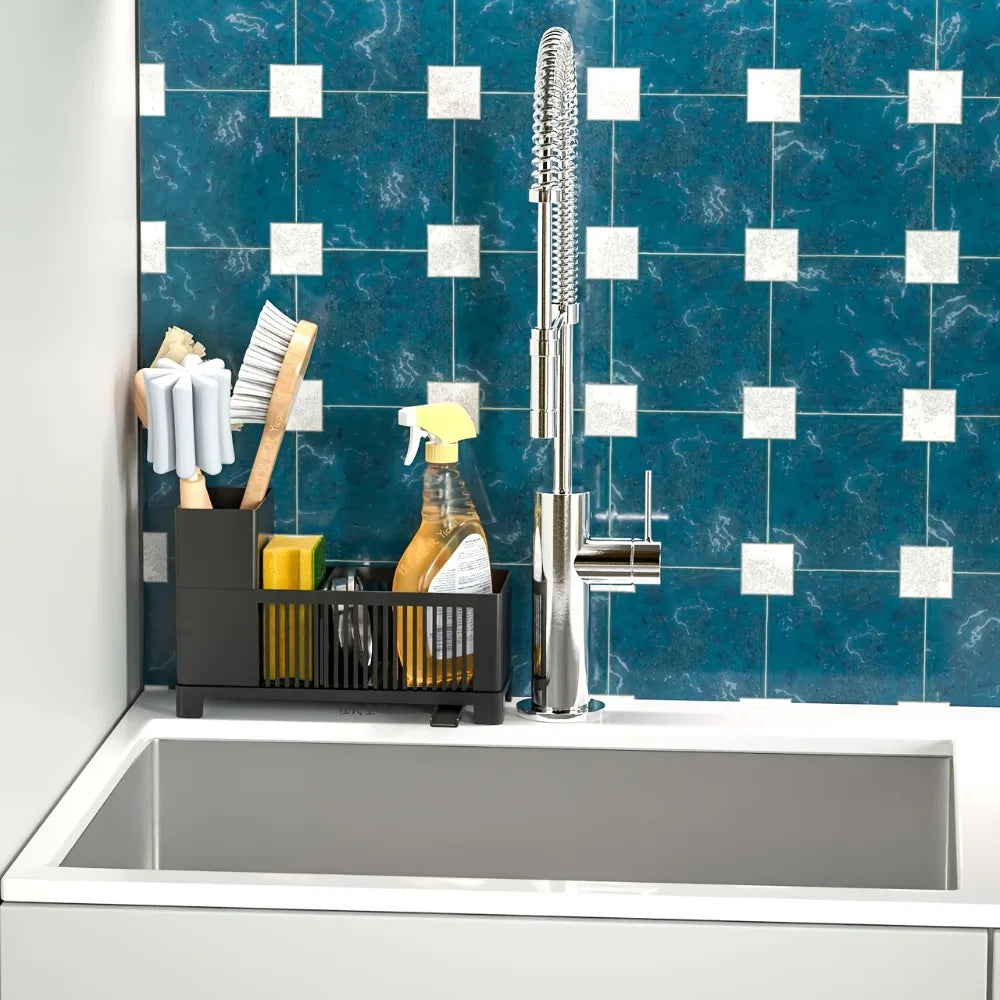 Well-ventilated Kitchen Sink Organizer Space-saving Sponge Holder Sink Sponge Storage Basket Plastic Kitchen Drain Rack