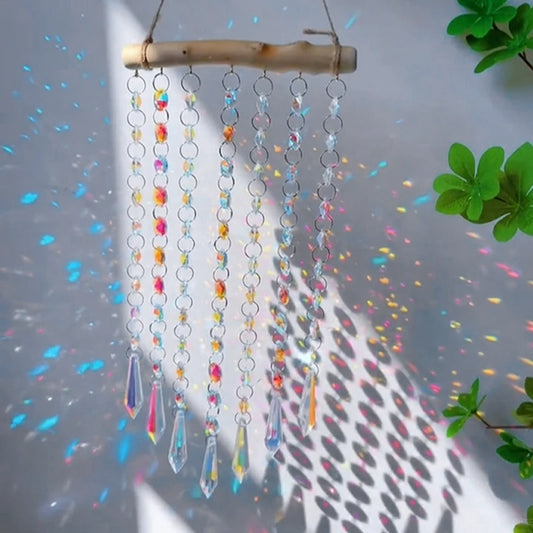 Brass Crystal Rainbow Crystal Hanging Pendants Suncatcher Moon Catcher Stained Glass Wind Chimes Home Garden Decor Kristalle