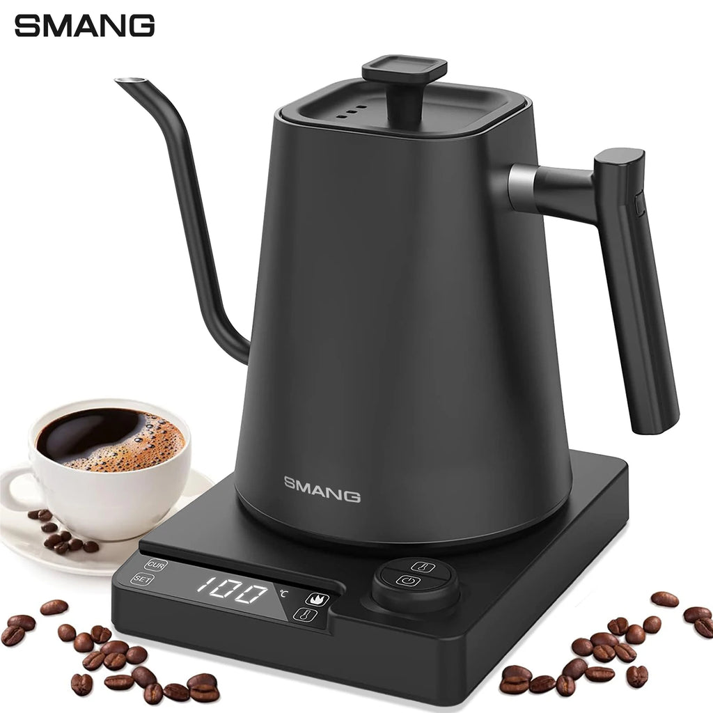 Gooseneck Electric Kettle 1L 1200W Intelligent temperature controlled hand brewed coffee pot Rapid Heating Kettle 110v/220v