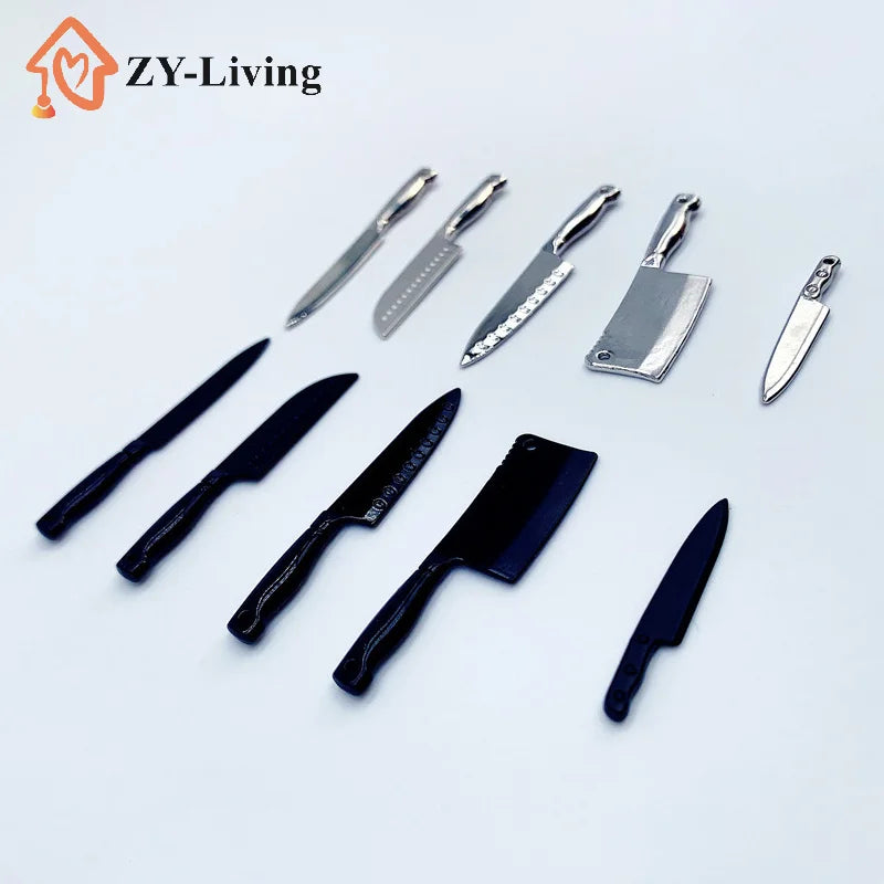 1 Set Doll House Mini Kitchen Knife Cooking Utensils Model for Dollhouse Kitchen Furniture Decoration Accessories Toy