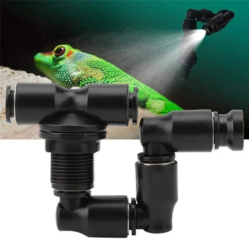 MIUS 360 Degree Rotating Reptiles Fogger Mist Sprinkler Terrarium Nozzle Adjustable Greenhouse Irrigation Pet Cooling System