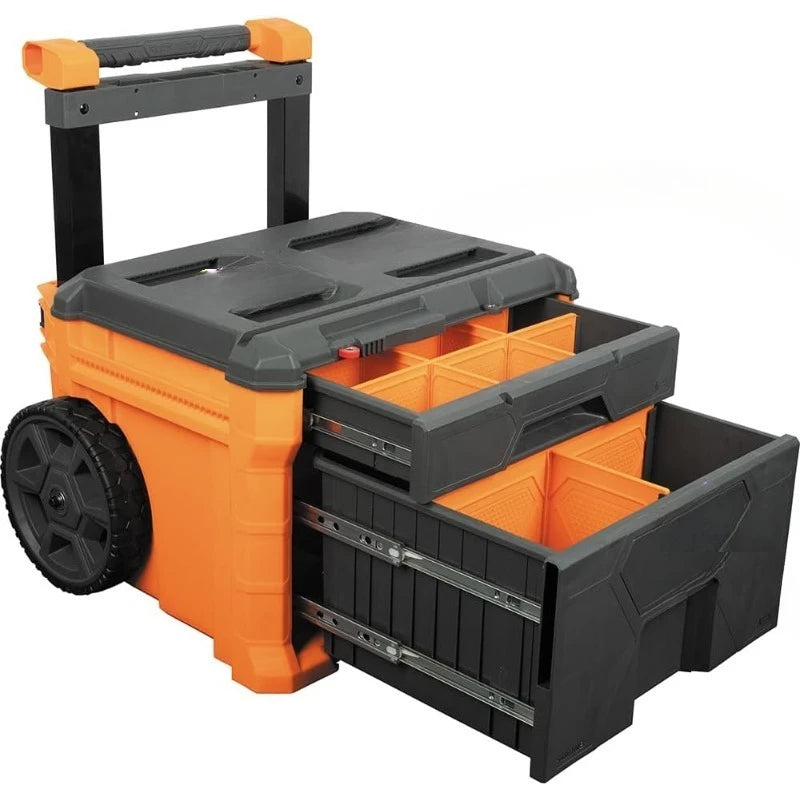 54801MB MODbox Rolling Drawer Tool Box, Heavy-Duty Double Drawer Tool Organizer, Deep Stackable Set
