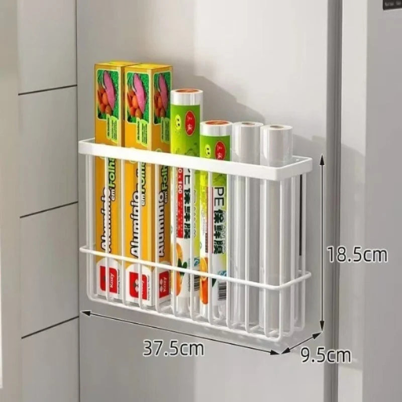 Kitchen Magnetic Suction Rack Carbon Steel Material Free Punching Refrigerator Side Storage Multi-Function Kitchen Storage Rack