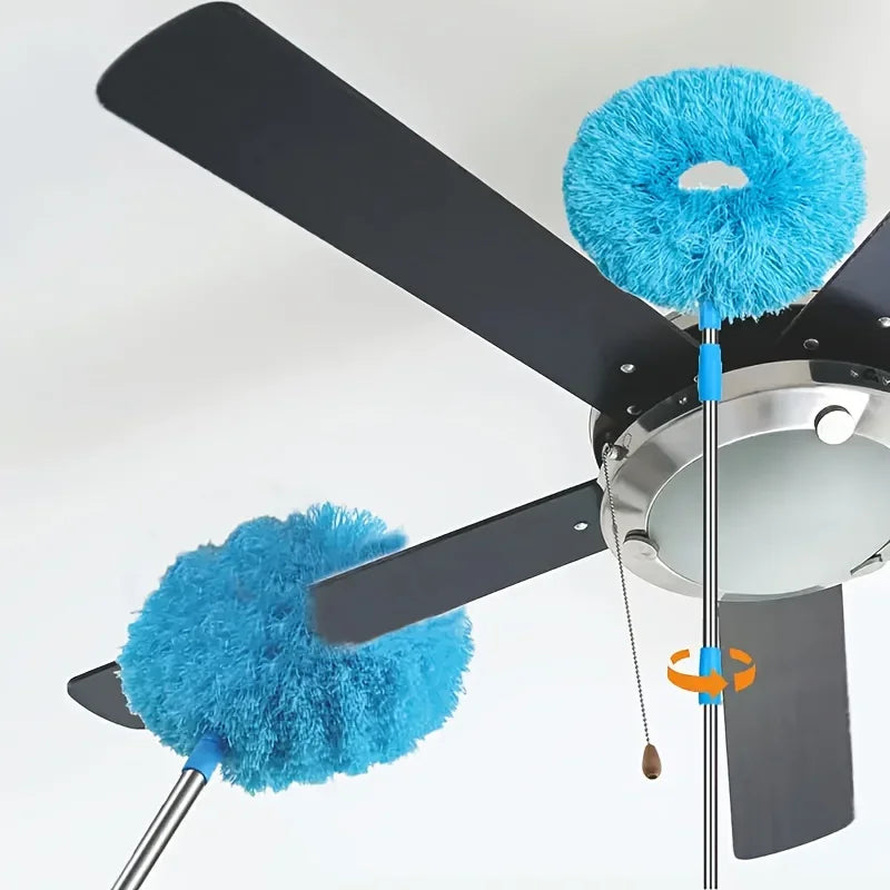 Reusable Microfibre Ceiling Fan Duster Dusting Dust Duster Ceiling Fan Blade Cleaning Adjustable Length Household Cleaning Tool