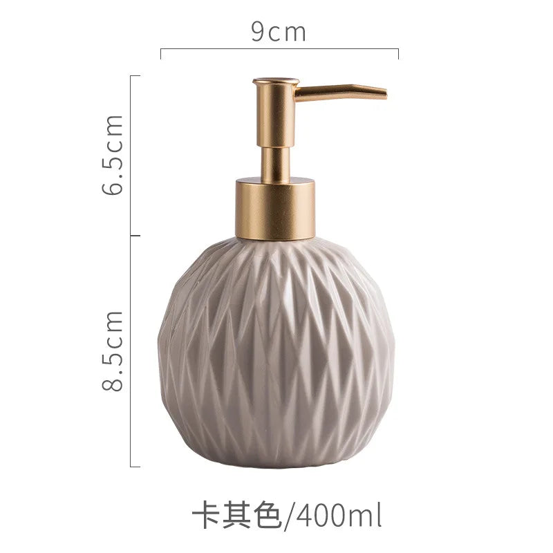 Ceramic Bathroom Reusable Soap Dispenser Lotion Bottles Liquid Pump Bottle Lotion Dispenser Soap Dispenser Bathroom Decoration