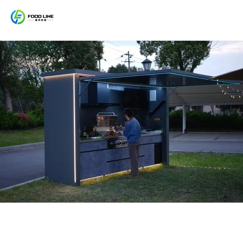 Customized Multi-Functional Waterproof Outdoor Mobile Kitchen Convenient Movable Easy Install Garden Kitchen
