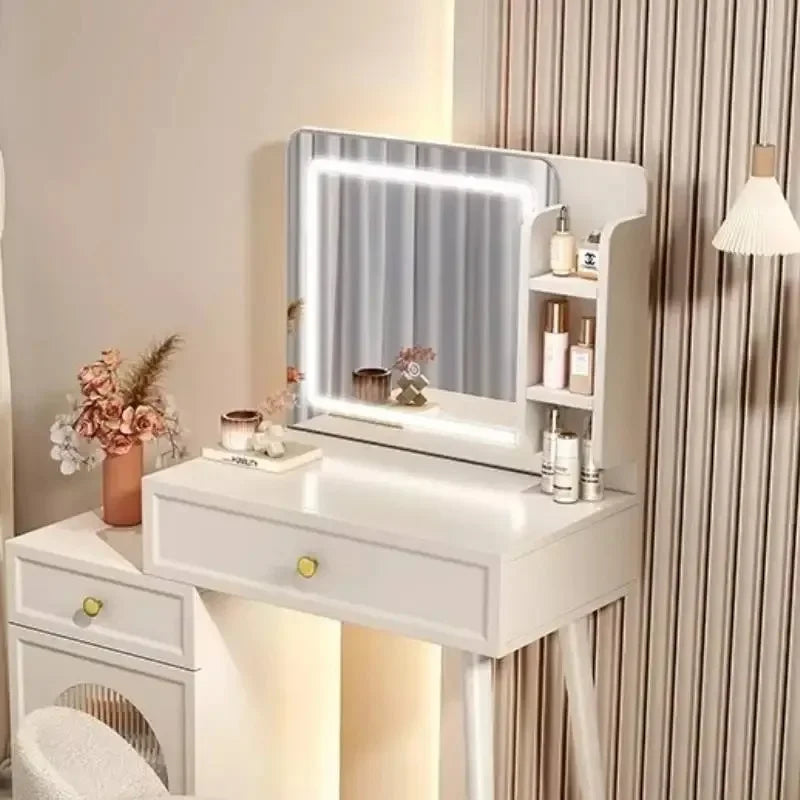 Console Living Rooms Vanity Table White Modern Beige Space Saving Organizer Dresser Makeup Trendy Vestidores Trendy Furniture