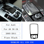 For Audi A6 S6 C6 2005-2011 Piano Black Centre Gear Shift transmission Panel Cover Car inside Trim Accessories Sticker