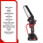 6Inch Electric Chainsaw 20000RPM Rechargeable Portable Pruning Saw Branch Pruner Shears Garden Power Tool for 21V 18V Battery